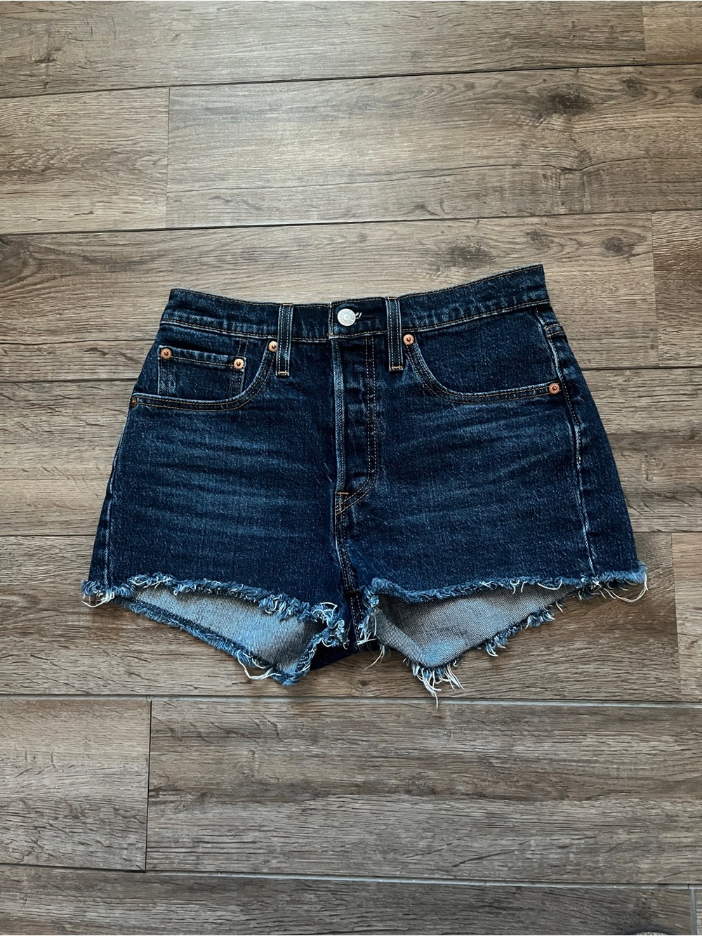 Levi's Dark Blue Cutoff Denim Shorts